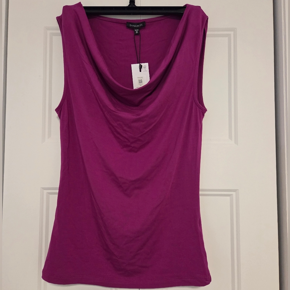 NWT Dynamite Pink Cowl Neck Tank Top